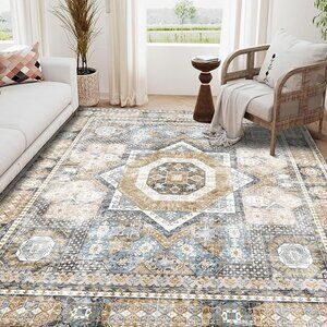 NEW 6' x 9' Vintage Design Area Rugs with Non Slip Rugs for Living Room